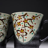 Kutani ware Pair Mug Cup - Plum Flower / 九谷焼 ペアマグカップ
