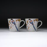 Kutani ware Pair Mug Cup - White Kacho / 九谷焼 ペアマグカップ