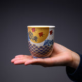 Kutani ware Pair Tea Cup - Little Chidori Birds / 九谷焼 ペア湯呑み