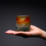 Kutani ware Pair Tea Cup - Mt.Fuji / 九谷焼 ペア湯呑み