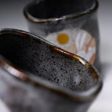 Kutani ware Pair Yunomi Cup - Full Moon Rabbit / 九谷焼 ペア湯呑み