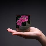 Kutani ware Pair Yunomi Tea Cup - Camelia Flower / 九谷焼 ペア湯呑み