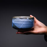 Kutani ware Premium Matcha Bowl - Blue Ginsai / 九谷焼 銀彩