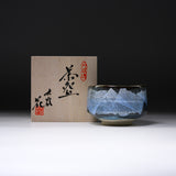Kutani ware Premium Matcha Bowl - Blue Ginsai / 九谷焼 銀彩