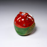 Kutani ware Premium Owl Ornament - Strawberry  / 九谷焼 梟