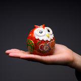 Kutani ware Premium Owl Ornament - Strawberry  / 九谷焼 梟