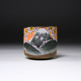 Kutani ware Premium Teacup with Wooden Gift Box - Fuji Sakura / 九谷焼 湯呑み