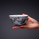 Kutani ware Rice Bowl - Lucky Blue Bird / 九谷焼 茶碗