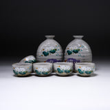 Kutani ware Sake Set - Grace Flower / 九谷焼 酒器セット