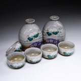 Kutani ware Sake Set - Grace Flower / 九谷焼 酒器セット