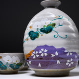 Kutani ware Sake Set - Grace Flower / 九谷焼 酒器セット