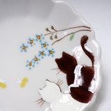 Kutani ware Small Plate - Sunny Cats / 九谷焼 小皿
