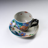 KOKUZO Kiln Kutani Ware Cup & Saucer - Summer Wind / 虚空蔵窯