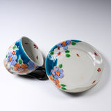 KOKUZO Kiln Kutani Ware Cup & Saucer - Summer Wind / 虚空蔵窯