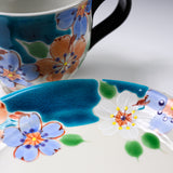 KOKUZO Kiln Kutani Ware Cup & Saucer - Summer Wind / 虚空蔵窯