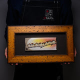 Kutani ware Framed Porcelain Artwork - Toshito Nakamura - Family Sparrow / 九谷焼