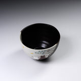 Kutani ware Large Rice Bowl - Twilight Cat / 九谷焼 茶碗