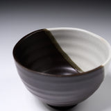 Kutani ware Large Rice Bowl - Twilight Cat / 九谷焼 茶碗