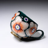 KOKUZO Kiln Kutani Ware Round Mug - Yusai Flower / 虚空蔵窯