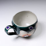 KOKUZO Kiln Kutani Ware Round Mug - Yusai Flower / 虚空蔵窯