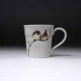 Kutani ware Mug Cup - Nakamura Toshito - Sparrow in the Snow / 九谷焼  マグカップ