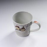 Kutani ware Mug Cup - Nakamura Toshito - Sparrow in the Snow / 九谷焼  マグカップ