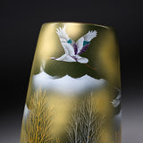 Kutani ware Premium Vase - Crane and Golden Tree / 九谷焼 花瓶
