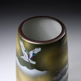 Kutani ware Premium Vase - Crane and Golden Tree / 九谷焼 花瓶