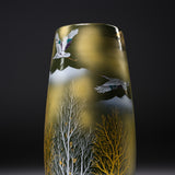 Kutani ware Premium Vase - Crane and Golden Tree / 九谷焼 花瓶
