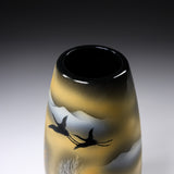 Kutani ware Premium Slim Vase - Crane and Golden Tree / 九谷焼 花瓶