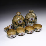 Kutani ware Sake Set - Bell Flower / 九谷焼 酒器セット
