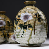Kutani ware Sake Set - Bell Flower / 九谷焼 酒器セット