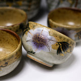 Kutani ware Sake Set - Bell Flower / 九谷焼 酒器セット