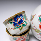 Kutani ware Sake Set - Camellia Flower / 九谷焼 酒器セット