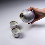 Kutani ware Sake Set - Purple Silver / 九谷焼 酒器セット