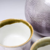 Kutani ware Sake Set - Purple Silver / 九谷焼 酒器セット