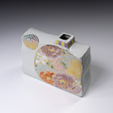 Kutani ware Vase - Marumon Hanazume / 九谷焼 花器