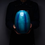 Kutani ware Vase - Indigo Ginsai / 九谷焼 花器