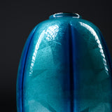 Kutani ware Vase - Indigo Ginsai / 九谷焼 花器