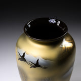 Kutani ware Vase - Crane in the Forest / 九谷焼 花瓶