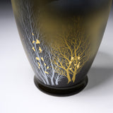 Kutani ware Vase - Crane in the Forest / 九谷焼 花瓶