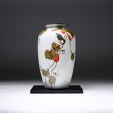 Kutani ware Vase with Tray in Wooden Box - Yamada Ryuzan / 九谷焼 花瓶 山田龍山