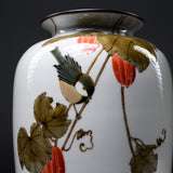 Kutani ware Vase with Tray in Wooden Box - Yamada Ryuzan / 九谷焼 花瓶 山田龍山