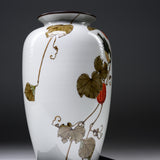 Kutani ware Vase with Tray in Wooden Box - Yamada Ryuzan / 九谷焼 花瓶 山田龍山