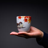 Kutani ware Yunomi Tea Cup - Nakamura Toshito - Autumn Sparrow / 九谷焼  湯呑み