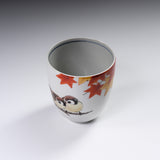 Kutani ware Yunomi Tea Cup - Nakamura Toshito - Autumn Sparrow / 九谷焼  湯呑み