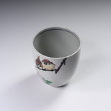Kutani ware Yunomi Tea Cup - Nakamura Toshito - Spring Sparrow / 九谷焼  湯呑み