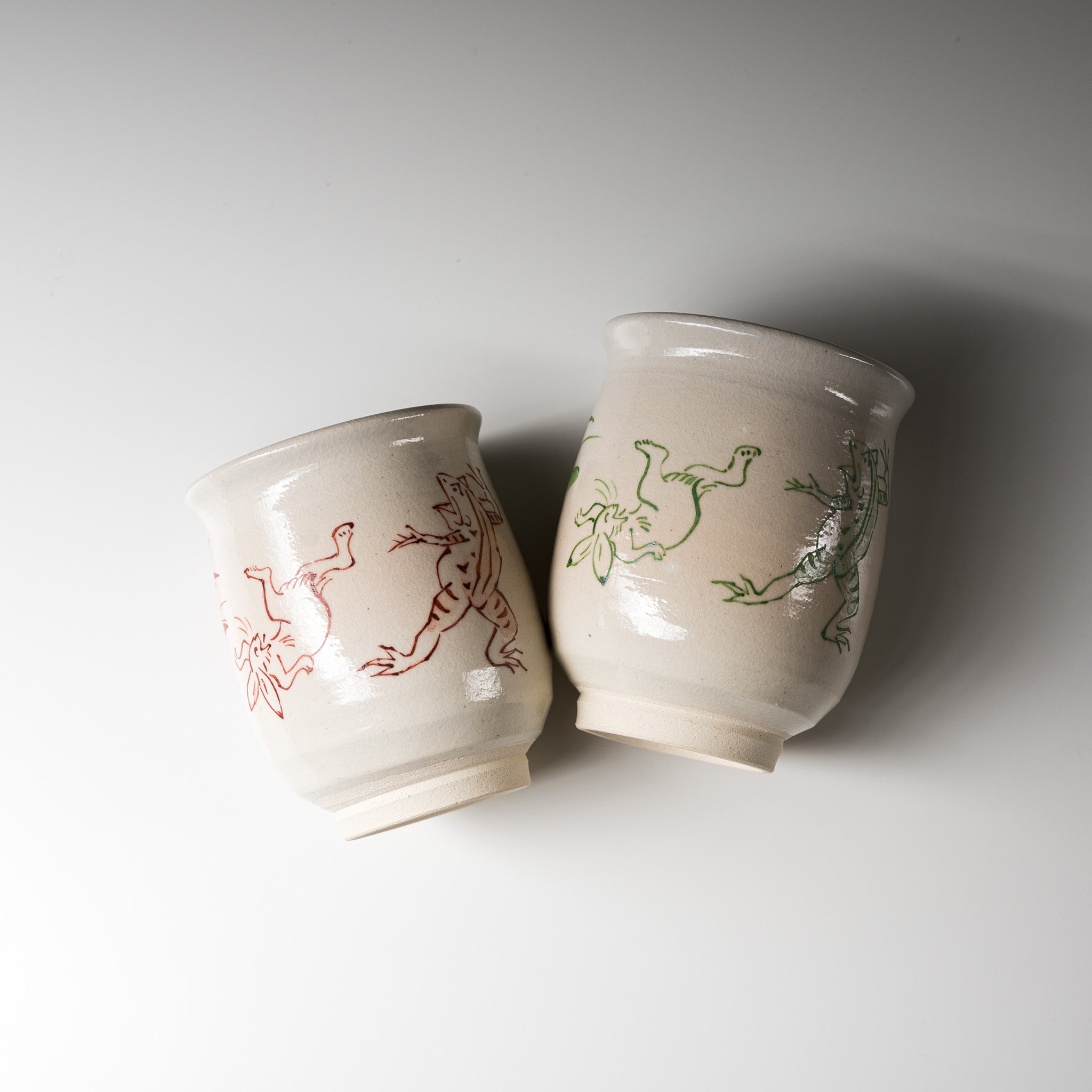 Kyo Kiyomizu Ware Hand made Pair Cup - Gohon Kozanji  / 京焼・清水焼き