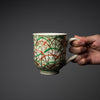 Kyo Kiyomizu Ware Hand made Mug Cup - Bokashi Musashino - Green / 京焼・清水焼き