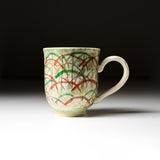 Kyo Kiyomizu Ware Hand made Mug Cup - Bokashi Musashino - Green / 京焼・清水焼き